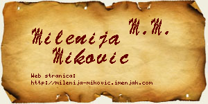 Milenija Miković vizit kartica